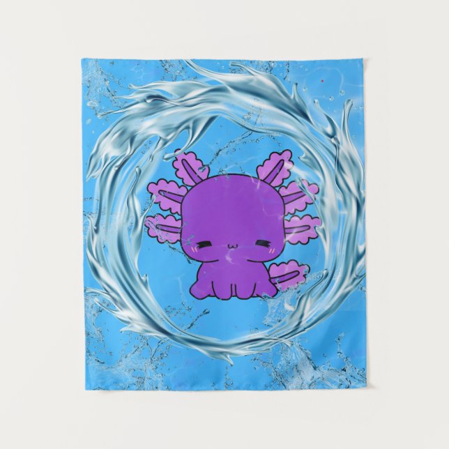 Tapete De Parede Axolotl roxo (Frente)