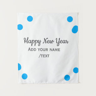 Tapete De Parede Azul bolinhas feliz ano novo adicionar nome mensag