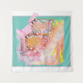 Tapete De Parede azul branco