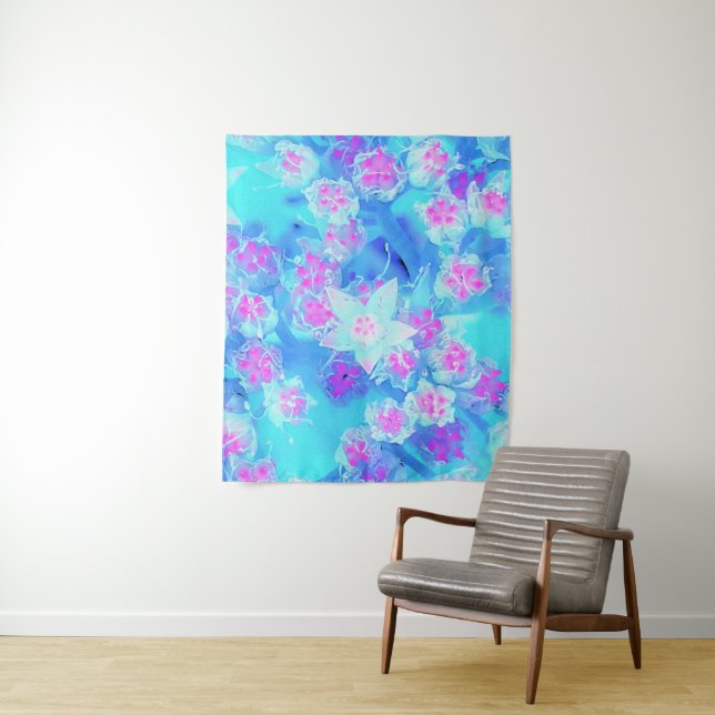 Tapete De Parede Azul e Rosa Quente - Suculente Submarino (In Situ)