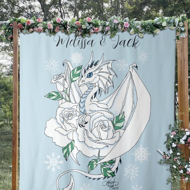 Tapete De Parede Azul-floco de neve do Dragão Branco (Criador carregado)