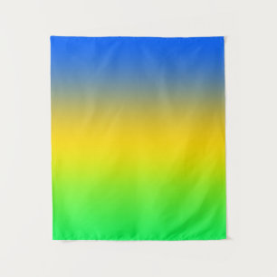 Tapete De Parede Azul neon, amarelo, gradiente verde, ombre.