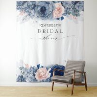 Azul Poeirento e Rosa Floral Chá de Bebê / Casamen