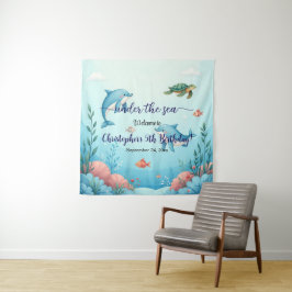 Tapete De Parede Azul sob o fundo de boas-vindas da Festa de aniver