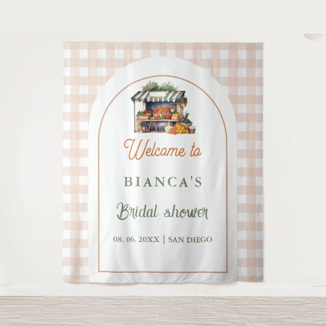 Tapete De Parede Azulejo azul do Mediterrâneo Arco de boas-vindas c (Frente)