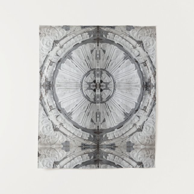 Tapete De Parede Azulejo de teto do círculo branco antigo (Frente)