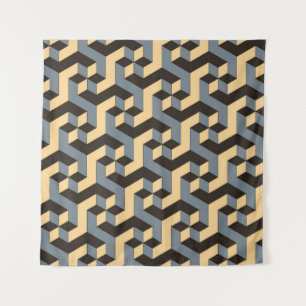 Tapete De Parede azulejo geométrico sem costura com cubi rotativo