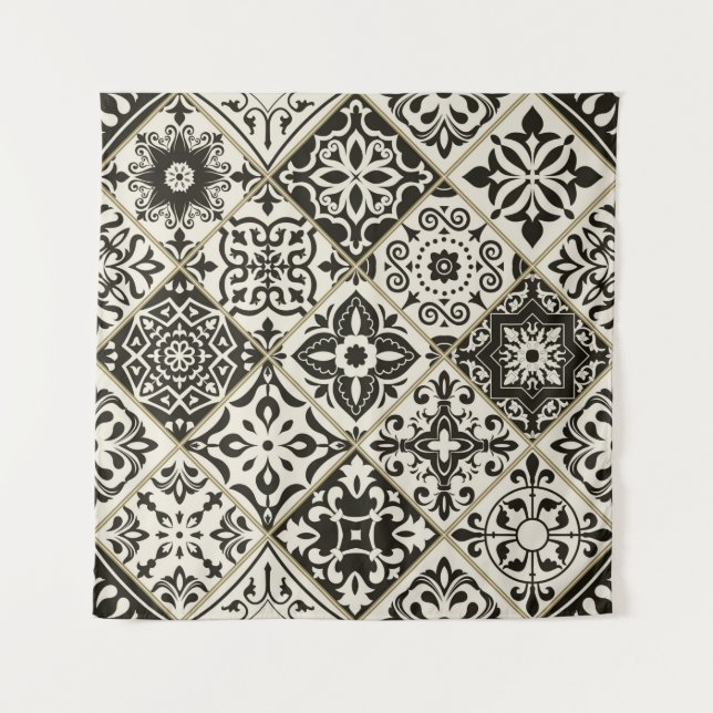 Tapete De Parede Azulejo sem falhas com o Islã, árabe, indiano (Frente)