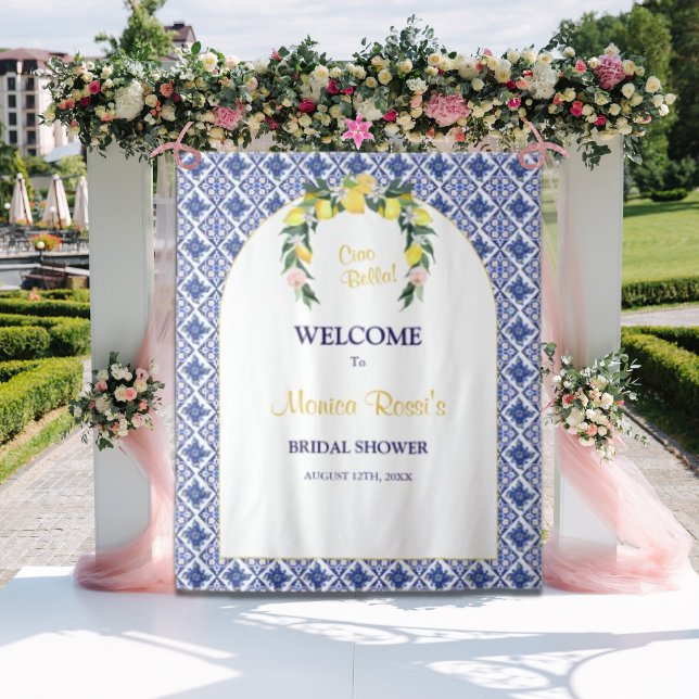 Tapete De Parede Azulejos Azul-Limão Italiano Fundo do Chá de panel (Criador carregado)