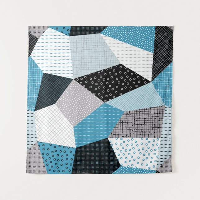 Tapete De Parede Azulejos Geométricos de Peça Livre (Frente)