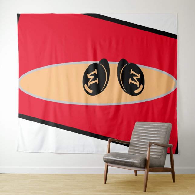 Tapete De Parede Baby RoomCUTE_RED_WHITE_BLACK_ RMDESIGNFLO55 (In Situ (Horizontal))