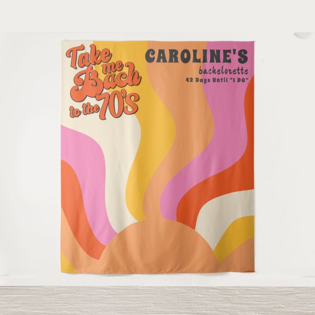 Tapete De Parede Bach à Bachelorette Sunset Retro Groovy, 70 (Frente)
