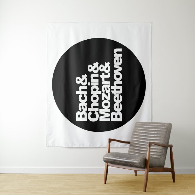 Tapete De Parede Bach, Chopin e Mozart e Beethoven (In Situ)