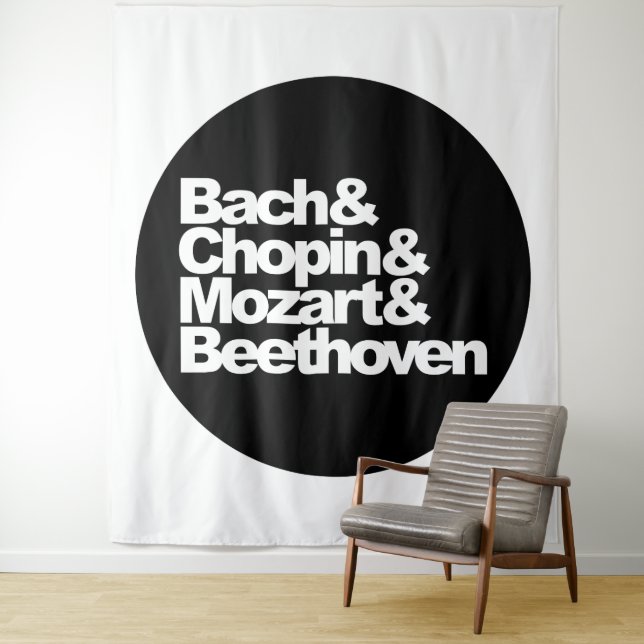 Tapete De Parede Bach, Chopin e Mozart e Beethoven (In Situ)