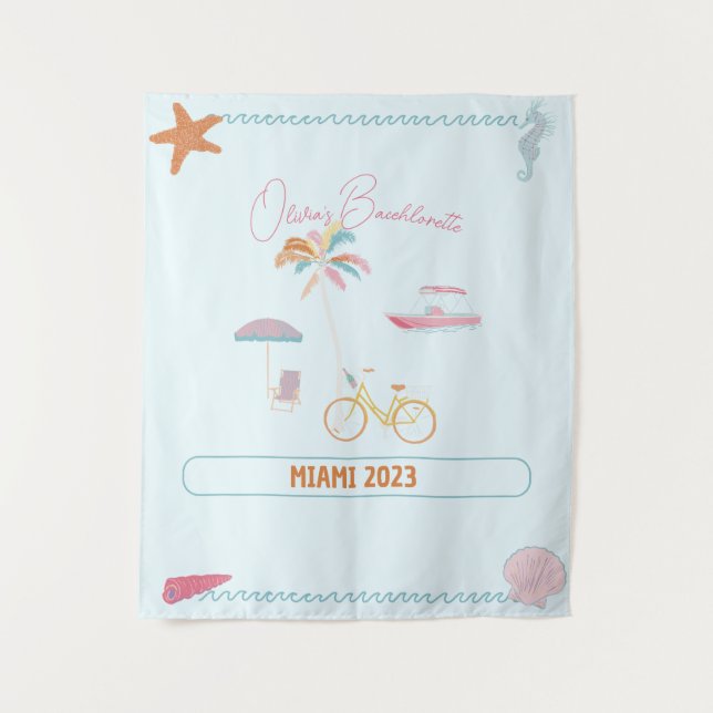 Tapete De Parede Bachelorette de Tema Oceânico (Frente)