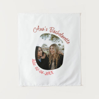 Tapete De Parede bachelorette party photo name date simple circular