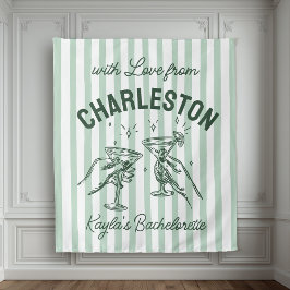 Tapete De Parede Bachelorette Pastel Stripes Martini Cheias