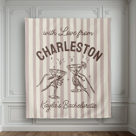 Tapete De Parede Bachelorette Pastel Stripes Martini Cheias