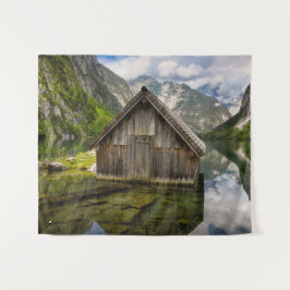 Tapete De Parede Bairro no lago de Obersee, nos Alpes, na Alemanha