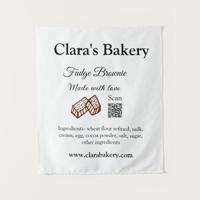 Tapete De Parede Bakery brownie adiciona ingredientes feitos com lo (Frente)
