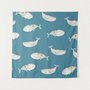 Tapete De Parede Baleia escandinava, padrão dos animais marinhos