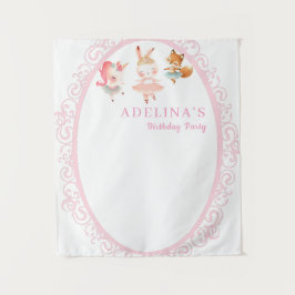 Tapete De Parede Ballerina Animal Festa de aniversário Fundo Fotogr