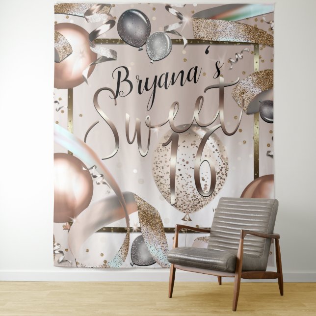 Tapete De Parede Balões de Brilho Rosa Dourado para Fundo de Sweet  (In Situ)