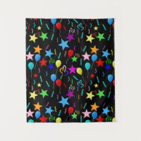 Balões e estrelas de festa coloridos