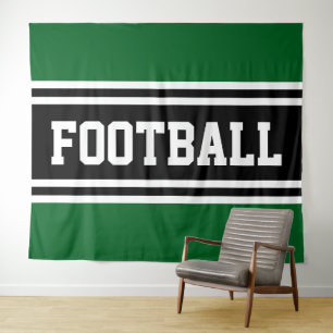 Tapete De Parede Bandas de corridas brancas, verdes e atléticas, de