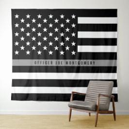 Tapete De Parede Bandeira Americana Monograma Thin Gray Line