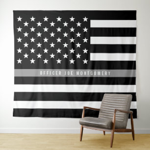 Tapete De Parede Bandeira Americana Thin Gray Line Correção Aposent
