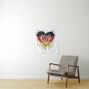 Tapete De Parede Bandeira da Alemanha Amor