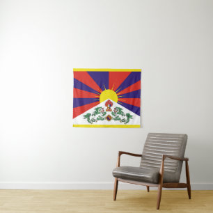 Tapete De Parede Bandeira da bandeira do leão de Tibet ou de neve
