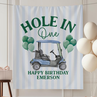 Tapete De Parede Bandeira de Aniversário de Um Ano Hole in One Golf