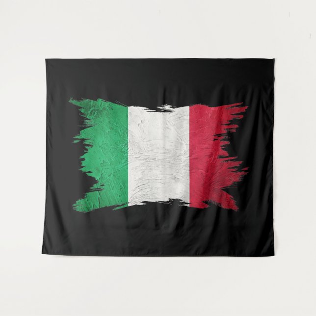 Tapete De Parede Bandeira de Grunge Itália, bandeira italiana, curs (Frente (Horizontal))