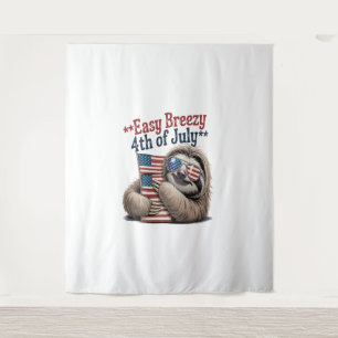 Tapete De Parede Bandeira de Hugging Sloth 4 de julho