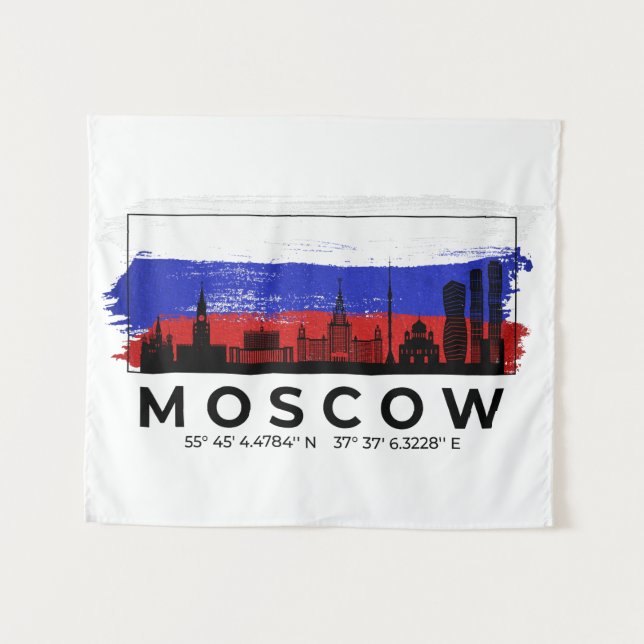 Tapete De Parede Bandeira de Pincel de paisana da Rússia (Frente (Horizontal))