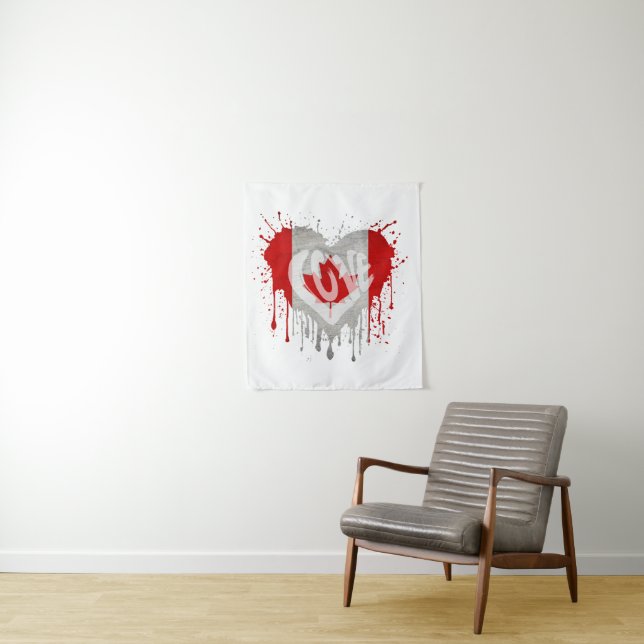 Tapete De Parede Bandeira do Canadá Amor (In Situ)