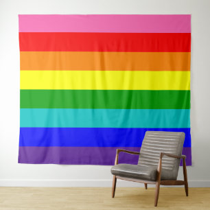 Tapete De Parede Bandeira do Orgulho Arco-íris de Oito Listras Hori