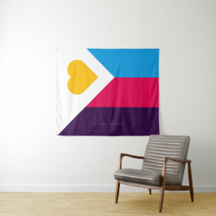 Tapete De Parede Bandeira do orgulho da poliamoria tricolor do Slip