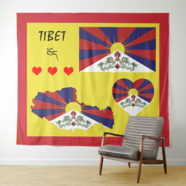 Tapete De Parede Bandeira do Tibete/Coração de Himalaias