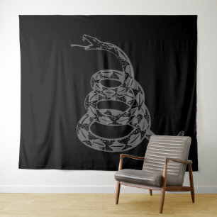 Tapete De Parede Bandeira Gadsden Não Pise em Mim Cinza