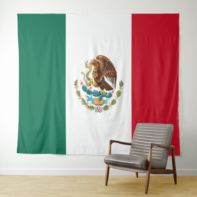 TAPETE DE PAREDE BANDEIRA NACIONAL DO MÉXICO (In Situ (Horizontal))