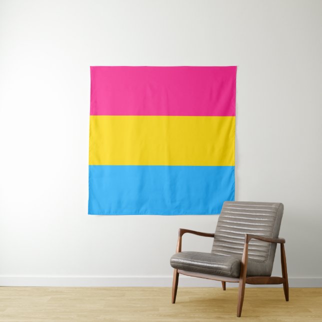 Tapete De Parede Bandeira Pansexual Quadrada (In Situ (Horizontal))