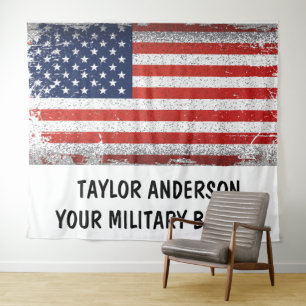 Tapete De Parede Bandeira Patriótica Americana Personalizada