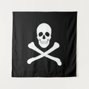 Tapete De Parede Bandeira Pirata (Caveira e Cruzamentos) (Jolly Rog