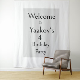 Tapete De Parede Banner de Aniversário de 4 Anos Minimalista Simple