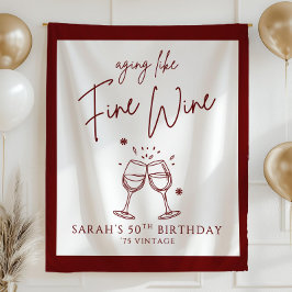 Tapete De Parede Banner de Aniversário de Vinho Fino, Par