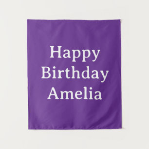 Tapete De Parede Banner de Aniversário Personalizado Nome Flag Pare