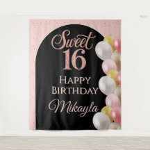 Banner de Aniversário Personalizado Sweet 16